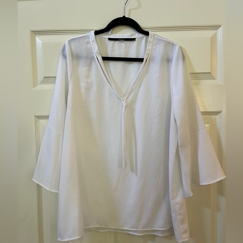 Kenzie White Semi Sheer Blouse